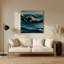 Art mural nautique abstrait bleu nautique-1209019337