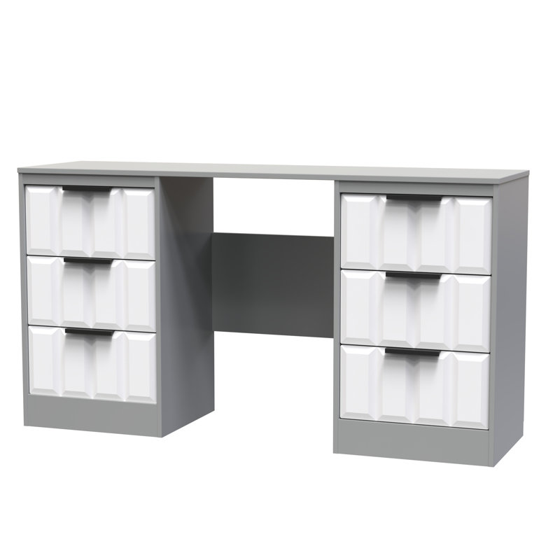 Besian Dressing Table, White Matt/Dusk Grey