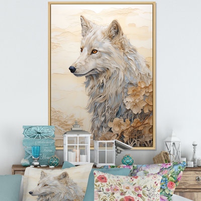 «Beige et or», bonheur des loups sur toile