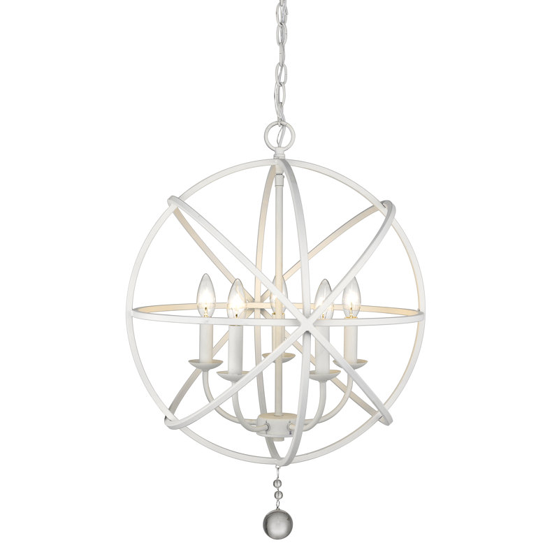 Puma 5 - Light Dimmable Globe Chandelier, Matte White