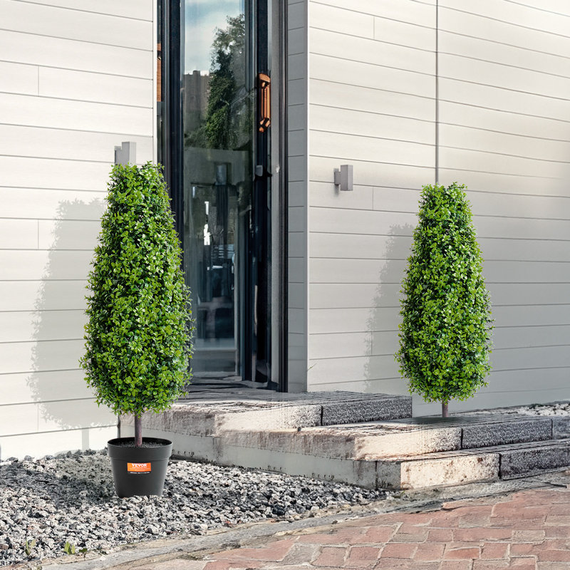 Ensemble de 2 fausses plantes artificielles en forme de topiaire artificiel 3 'UV