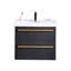 Ensemble de meuble-lavabo simple mural moderne 30 po avec lavabo en céramique et tiroirs à fermeture en douceur 30 po