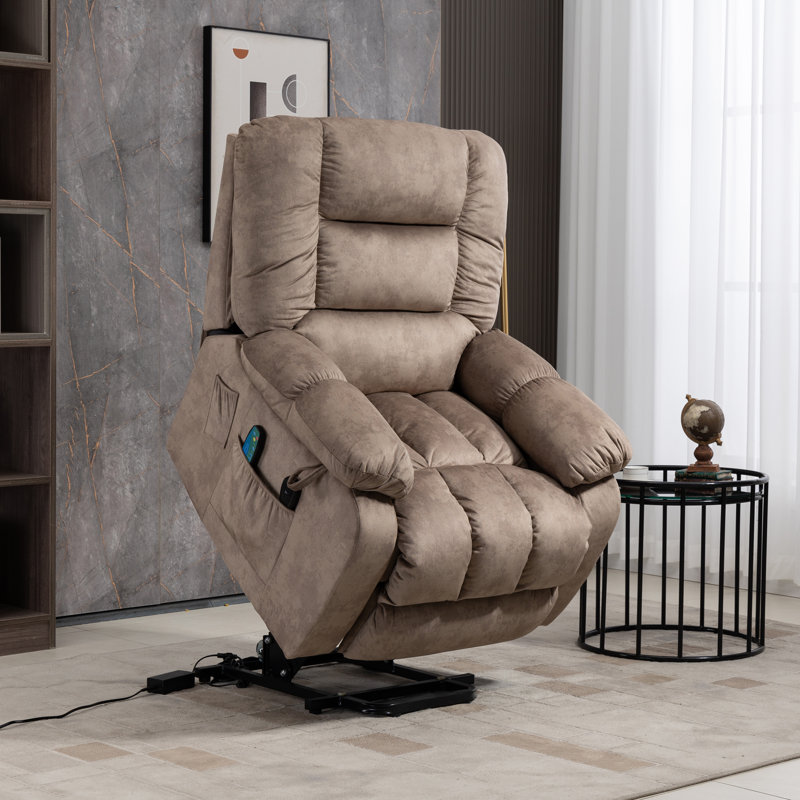 Fauteuil de massage chauffant surdimensionné Higuchi, Brun