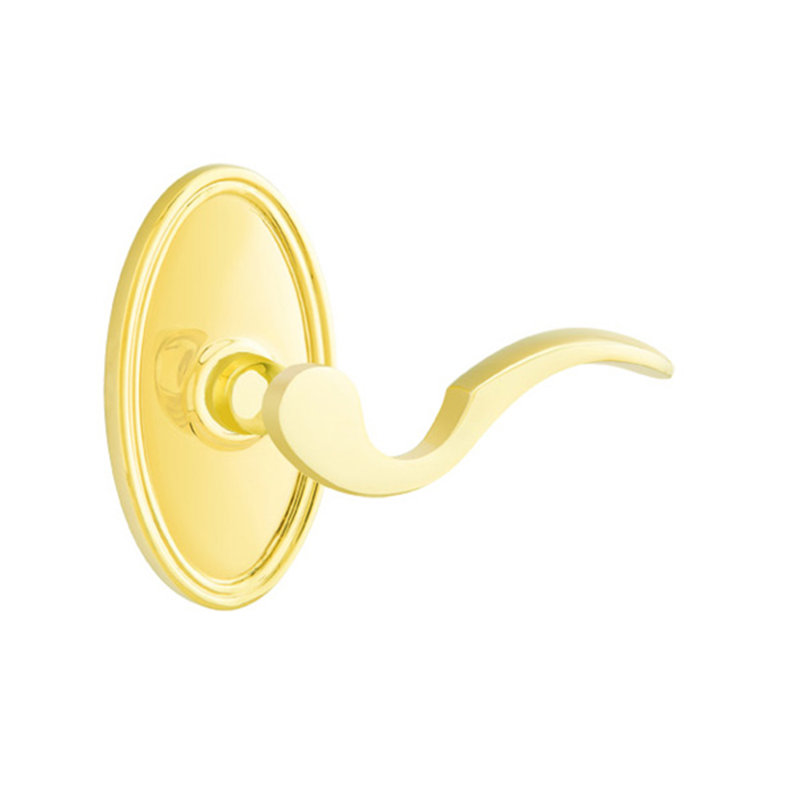Poignée de porte avec rosette Cortina, Gauche, Laiton brillant