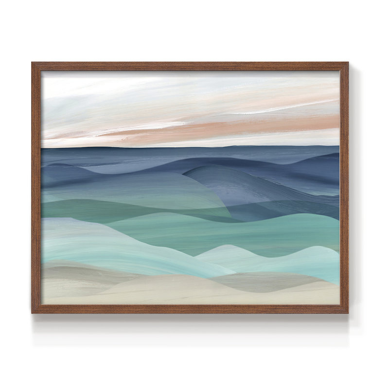 Shifting Seas - Imprimé encadré - Restickable, H 11 po x l 14 po, Noyer