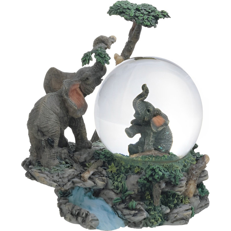 4"H Elephant Glitter Snow Globe