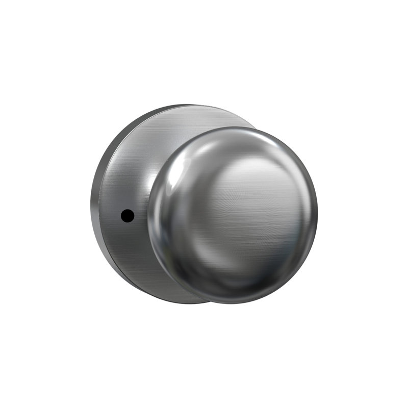 Bravura 906-6 Macon Privacy Knob on Round Contemporary Rose in Satin Nickel, Round, Satin Nickel