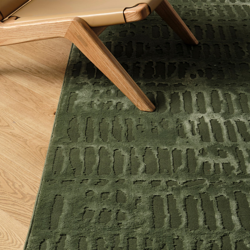 Tapis lavable Shell, Vert olive, Tapis de couloir 2 pi 7 po x 12 pi 2 po