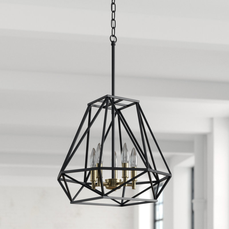 5 - Light Dimmable Lantern Geometric Chandelier