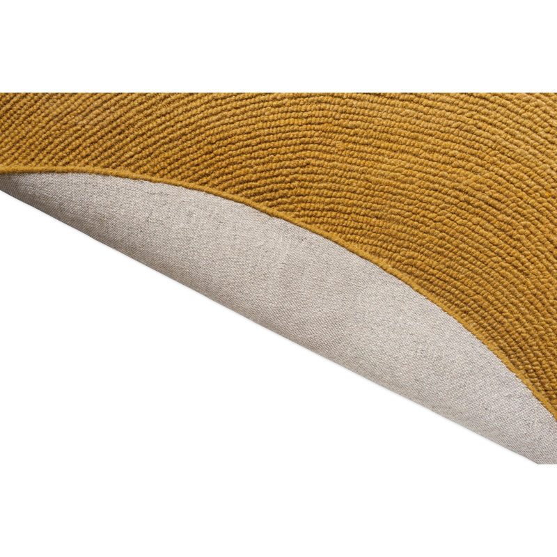 Hand Tufted Wool Area Rug in Ochre, Round 4'11"