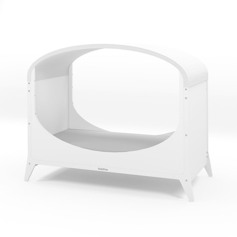 SnuzFino Cot Bed with Toddler Kit, White