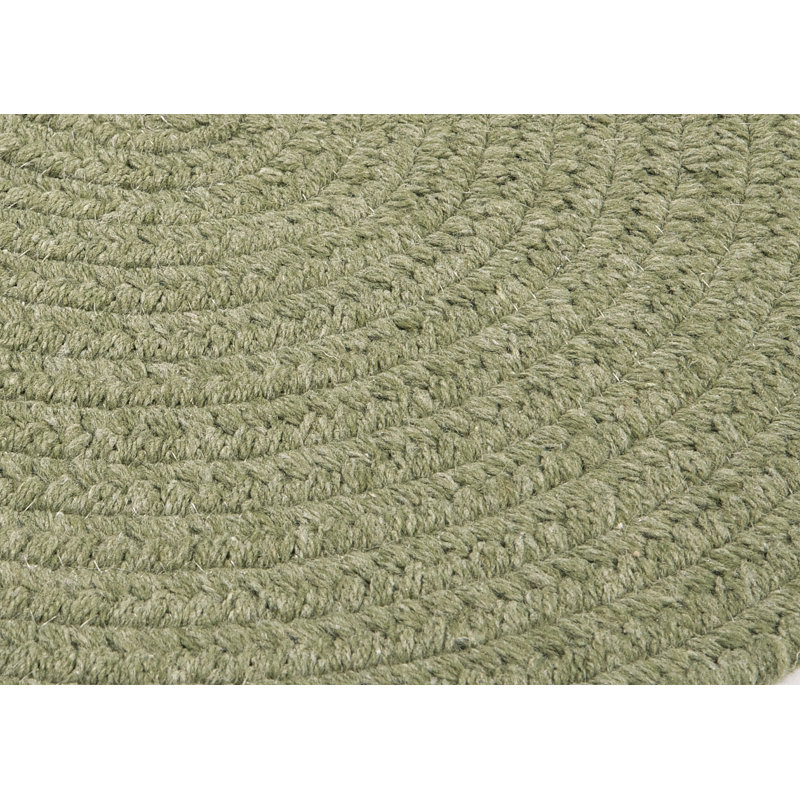 Tapis rose tressé Navarrette, Bleu sarcelle, Rond 10 pi