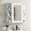 Bathroom Wall Storage Cabinet With Mirror, Medicine Cabinet With Adjustable Wood Shelf & Doors, Mounted Storage Cabinets With 6 Open Shelves, Blue-1502073731