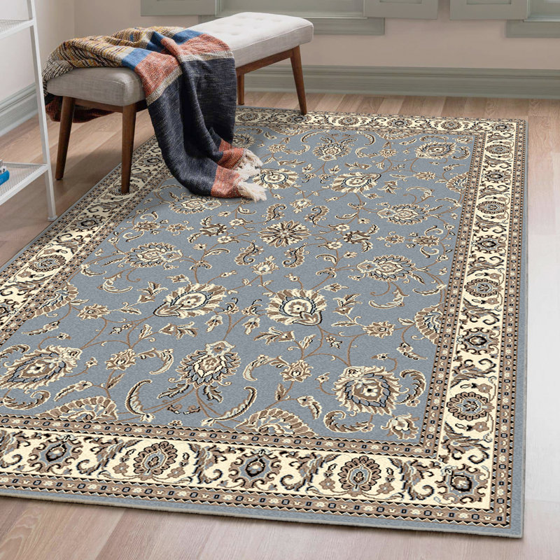 Weiser Grey/Blue Traditional Oriental Area Rug, Rectangle 3'3" x 4'11"