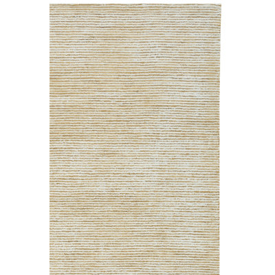 Diether Hand Tufted Wool/Viscose/Cotton Solid Color Rug in Ivory/Gold