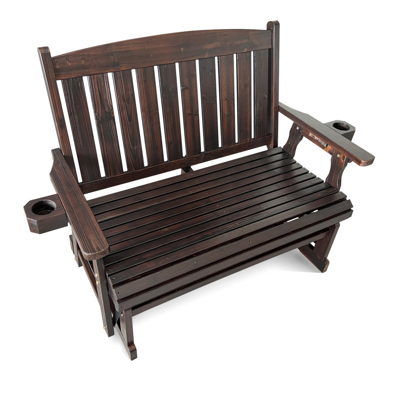Fauteuil coulissant en bois avec dossier haut et siège profilé profond, bois de sapin massif, Tanné