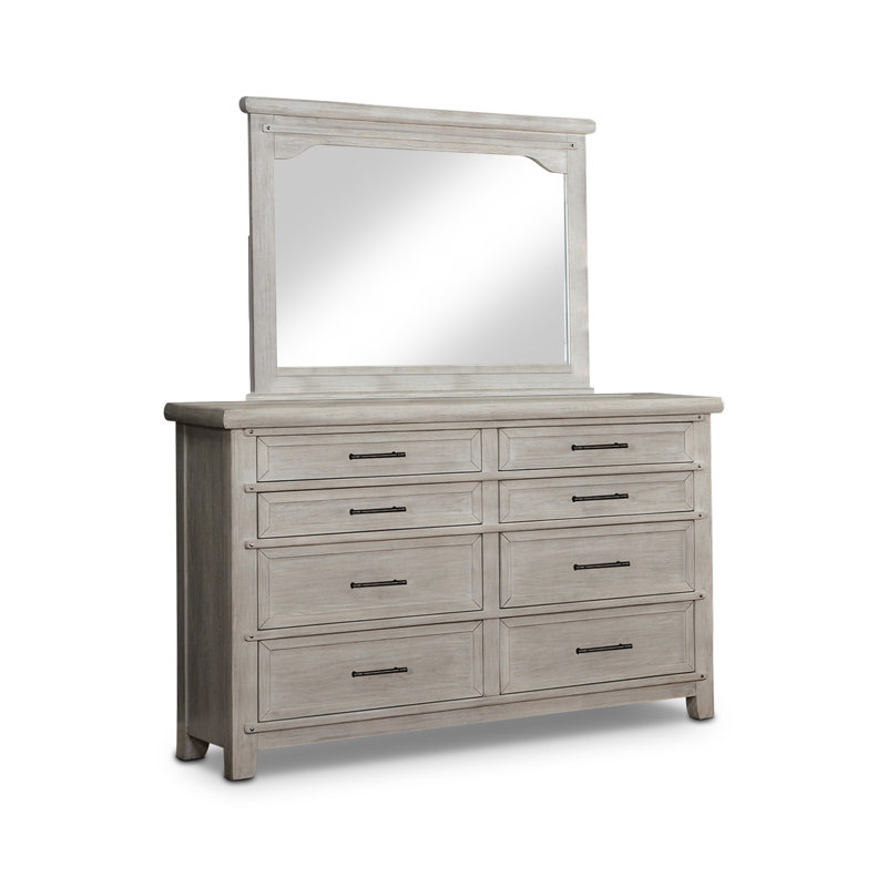 Commode double 8 tiroirs avec miroir Dake