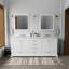Meuble-lavabo double blanc 80 po X P 22 po D, comptoir en marbre de Carrare, ensemble de robinet et Miroirs