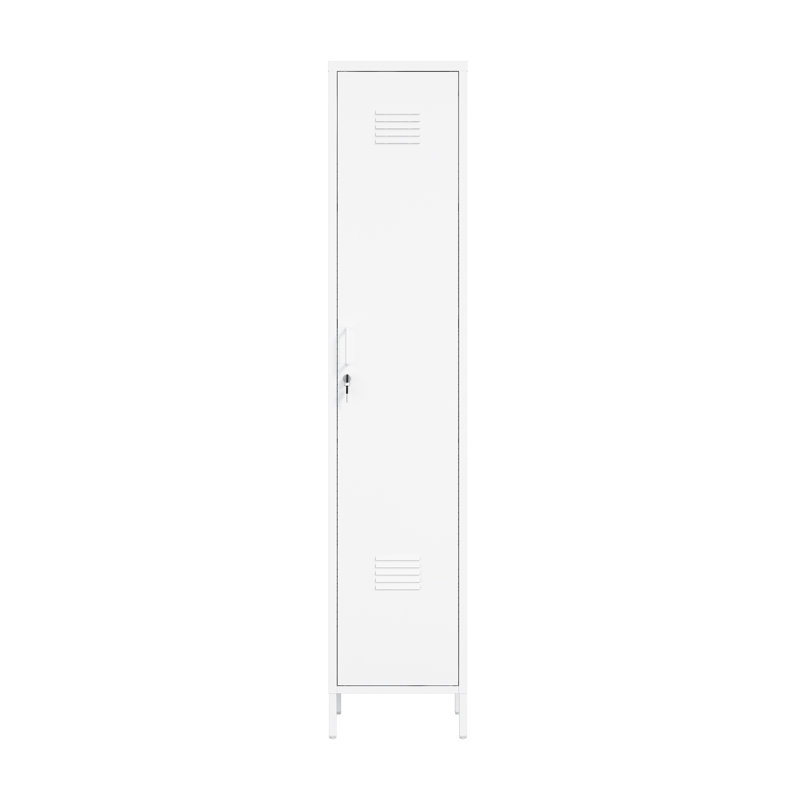 Bargale 15 Single Locker Storage Cabinet with 5 Adjustable Shelves, White