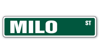 Milo Street Sign Heavy Duty Plastic 4" X 18"
