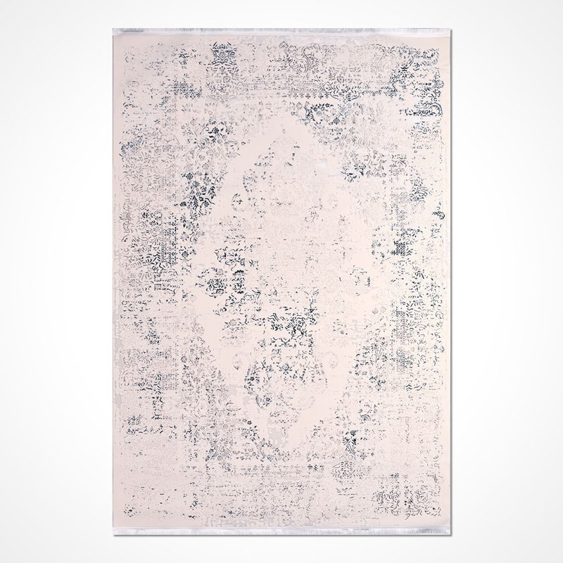 Modern Cream Machine Washable Non-Slip Area Rug, Rectangle 4' x 6'7"