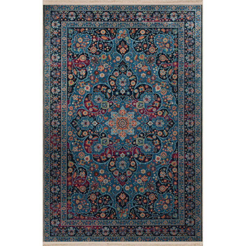 Tapis décoratif lavable à la machine multicolore, Rectangle 3 pi 3 po x 4 pi 11 po