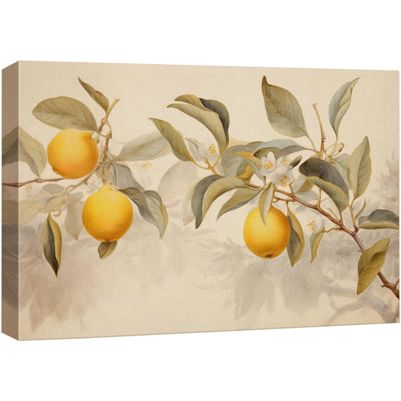 Aliments pour la cuisine «Peach Fruit And» sur, H 24 po x l 36 po, Toile tendue
