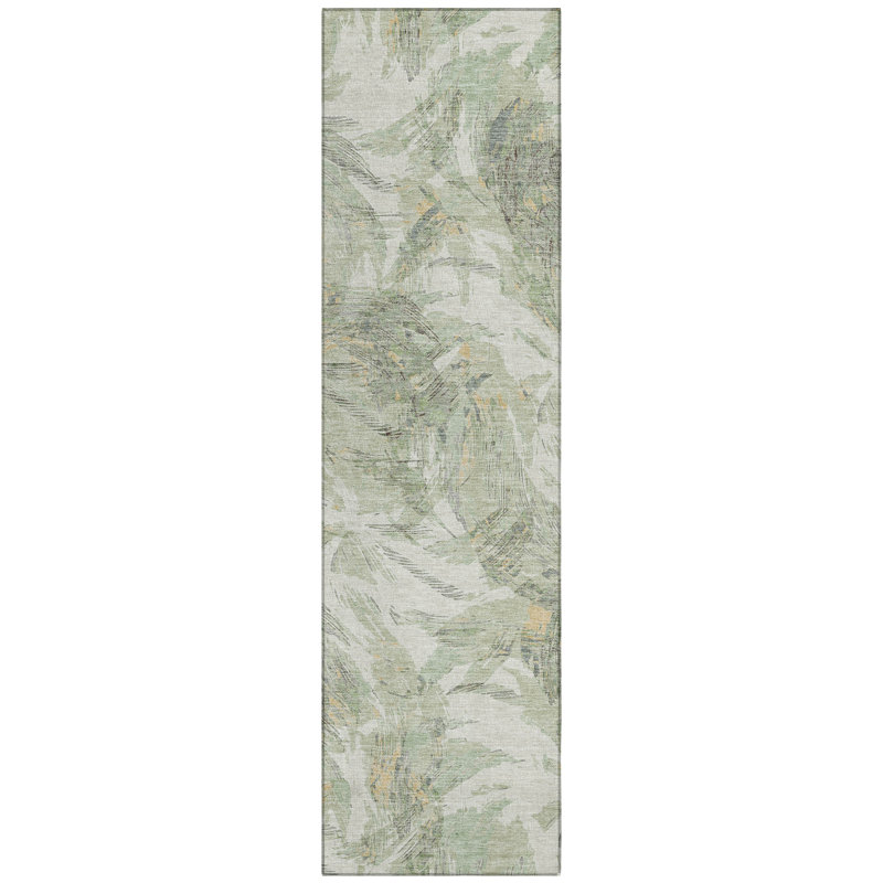 Machine Washable Indoor/Outdoor Jourdan ACN2387 Floral Rug, Runner 2'3" x 7'6"