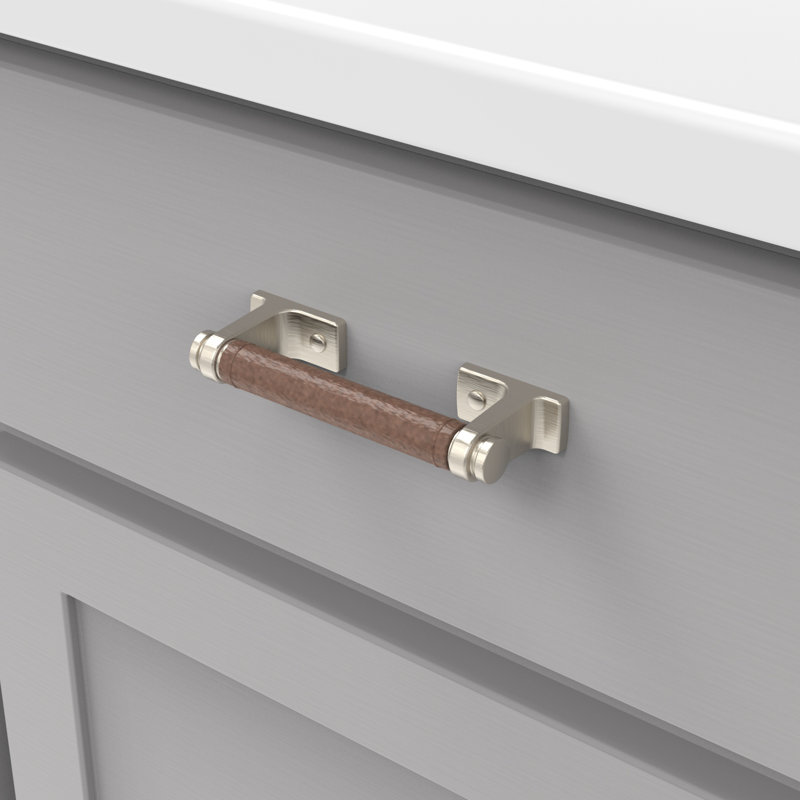 Reserve Bar / Handle Pull, Satin Nickel/Brown, 3"