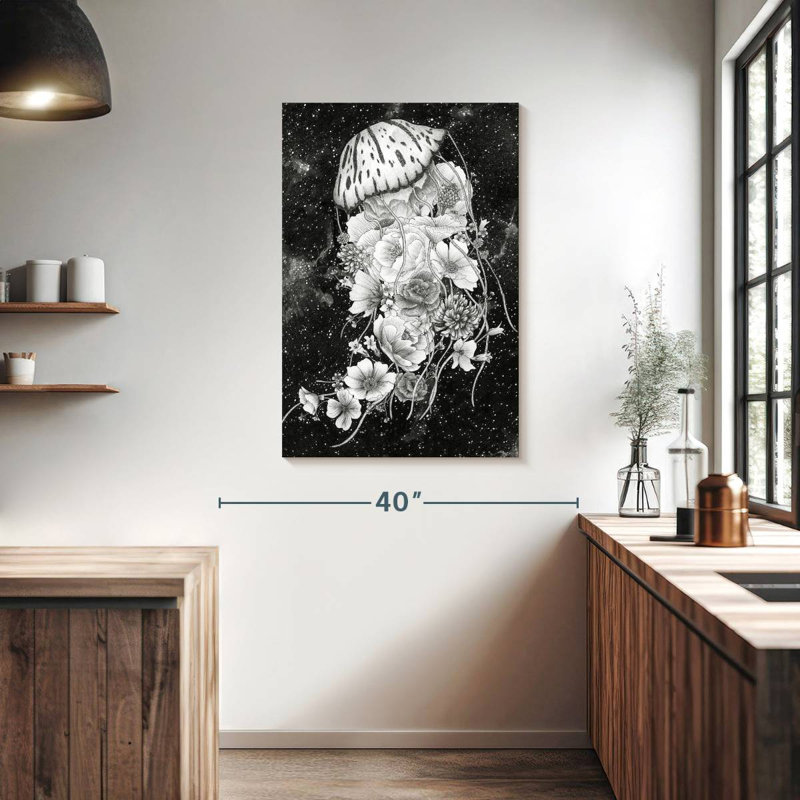 Brampt Magic Ocean Jellyfish BW, 39" H x 26" W