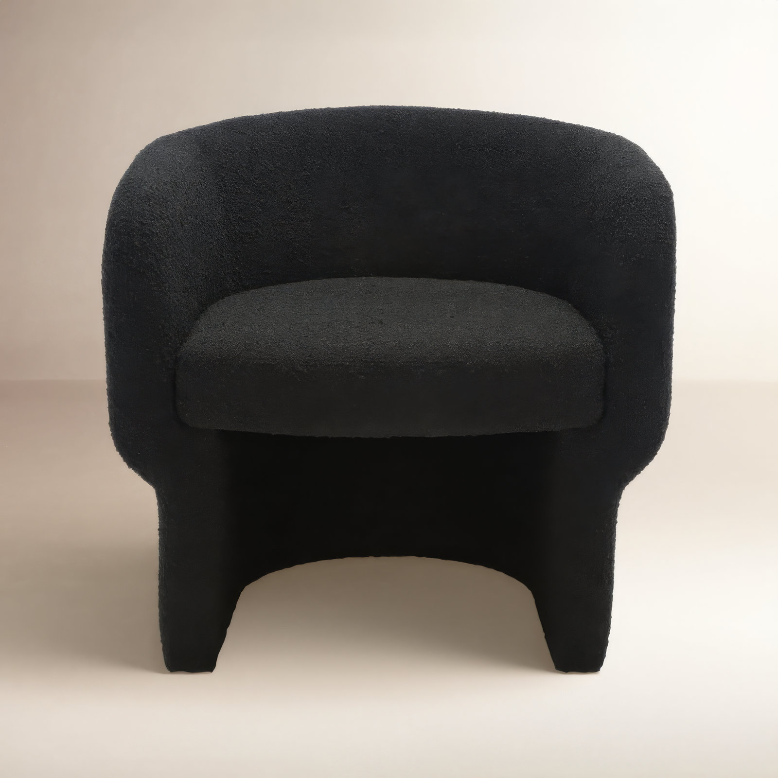 Cambry Upholstered Barrel Chair, Black Boucle