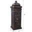Boîte aux lettres résidentielle au sol, 35,5 x 33 x 101,5 cm, monobloc, en aluminium moulé, bronze, grande capacité, design vintage avec statue et colonne romaine, pour allée de jardin-136128304