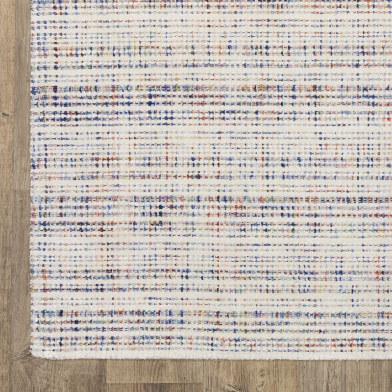 Tapis ivoire / multicolore touffeté à la main Solveigh, Tapis de couloir 2 pi 6 po x 8 pi