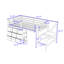 Lit mezzanine bas avec tiroirs, tablettes et lumières-2046291266