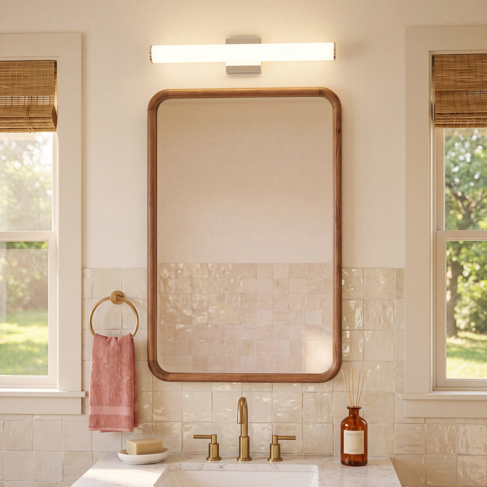 Stepridge Round 27W Vanity Light, Chrome, 2.5'' H x 24'' W x 2.5'' D