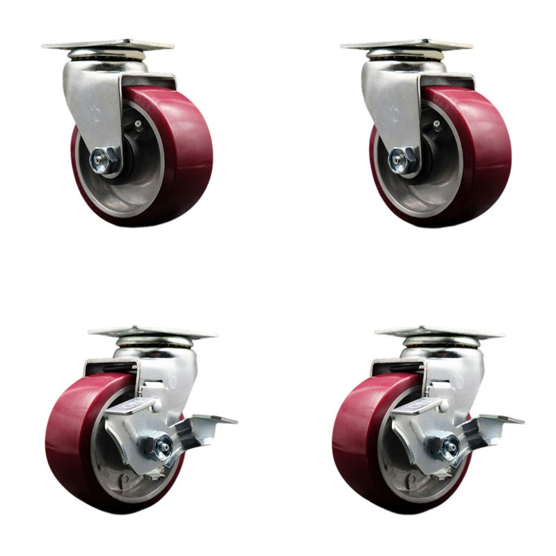 Poly sur roulettes pivotantes en aluminium