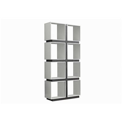 Étagère de présentation à 71 niveaux de 71 pouces, avec 8 tablettes de rangement cubiques grises et blanches