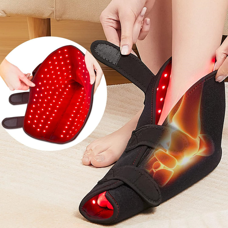 660nm & 850nm Led Red Light Therapy Shoe Device With Pulse Mode, Timer & Temperature Setting For Foot Feet Toes Instep Pain Relief (single)