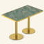 Table de salle à manger Tulipe de 47,24 pouces, plateau en pierre frittée avec impression luxueuse imitation marbre, base en acier inoxydable, surface résistante aux égratignures et à l'usure, imperméable, convient aux restaurants aménagés.-381087787