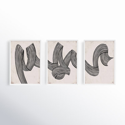 Menton Linework by Studio M - 3 Piece Picture Frame Print Set