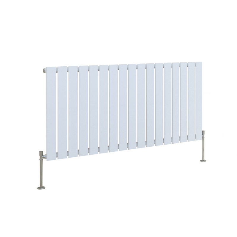 Shonta Horizontal Single Flat Panel Radiator, Gloss White, 60cm H x 115.6cm W