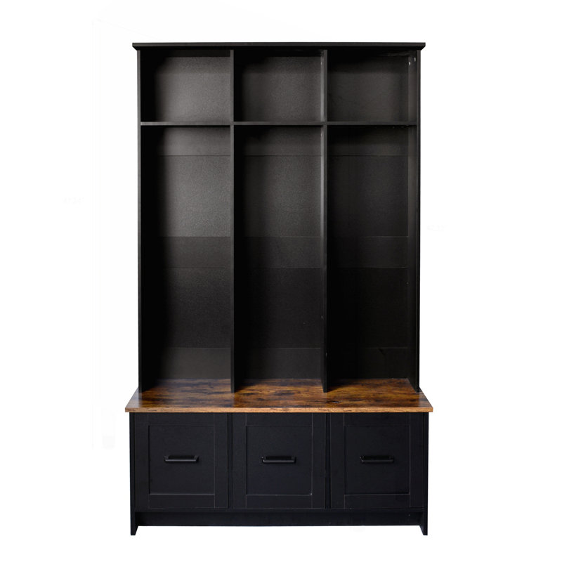 Versatile Hall Tree with Multiple Storage Options for Various Rooms, Black