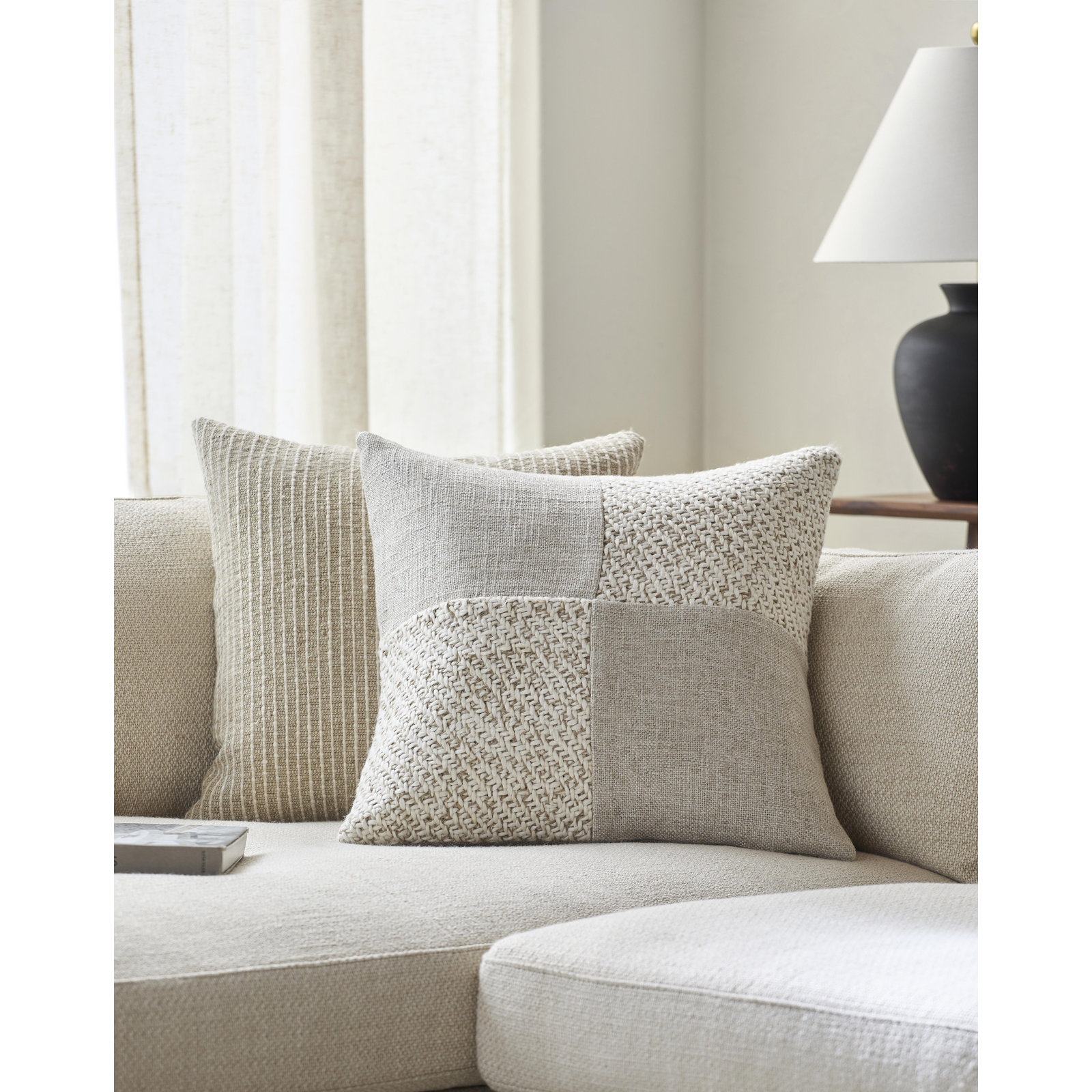 Daveney Linen Blend Throw Square Pillow Cover & Insert, Pillow Cover Only - No Insert, 20" x 20"
