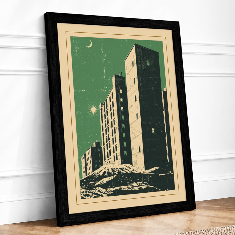 Skyward Architecture Art Deco - Framed Print, A1 - 84.1 x 59.4 cm, Black