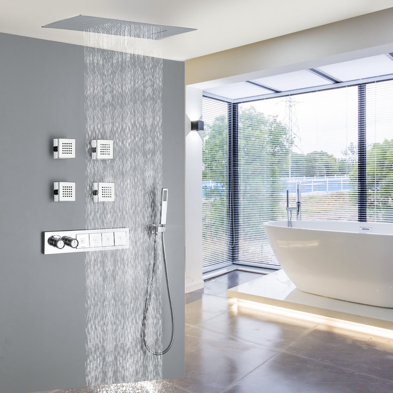 Complete Shower System with Rough in-Valve, Chrome