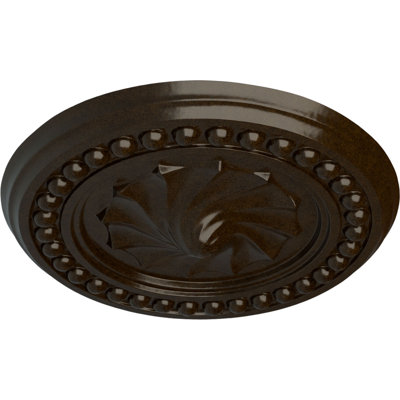 Endurathane Foster Shell Ceiling Medallion, 15 3/4"OD x 2"P (Fits Canopies up to 9 5/8"), Hand-Painted Bronze Finish