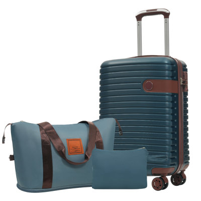 Ensembles de valises 3 pièces, valises de transport légères en plastique rigide avec roulettes 22 po x 14 po x 9 po, approuvées par les compagnies aériennes, 20 po