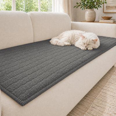 Soft Textured Sherpa Box Cushion Sofa Slipcover