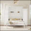 Murphy Bed With 2 Wardrobe And Storage Shelf, Multifunctional Foldable Platform Bedframe For Guest-Room, Bedroom, White