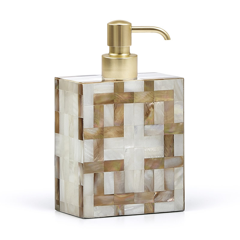 Parquet Soap Dispenser, Matte Brass